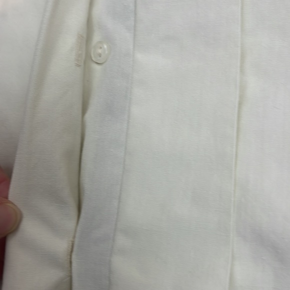 Talbots Cream Cotton Pleat Front Low Collar Size 10 - Picture 9 of 13